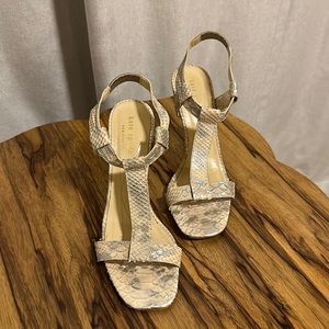 Kate Spade Cream and Silver Snakeskin Heels